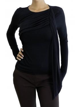 Top con drappeggio asimmetrico e maniche lunghe Imperial